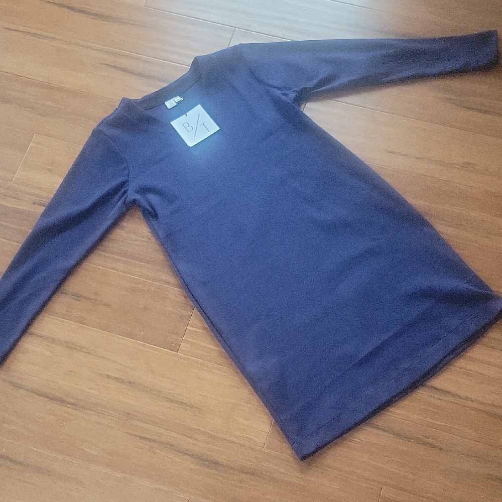Long Sleeve Navy Dress